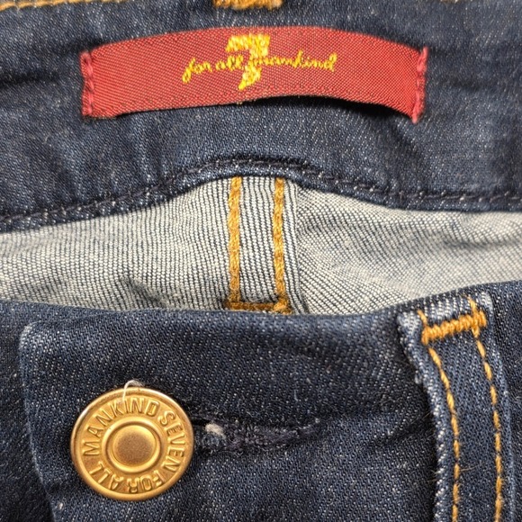 7 For All Mankind Womens Skinny Jeans Dark Wash Indigo Blue Size 25 27 Inseam - Picture 3 of 9